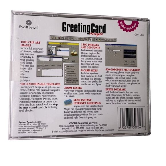 Greeting Card Magic Windows Software 1999 Cosmic Discontinued u - Picture 2 of 4